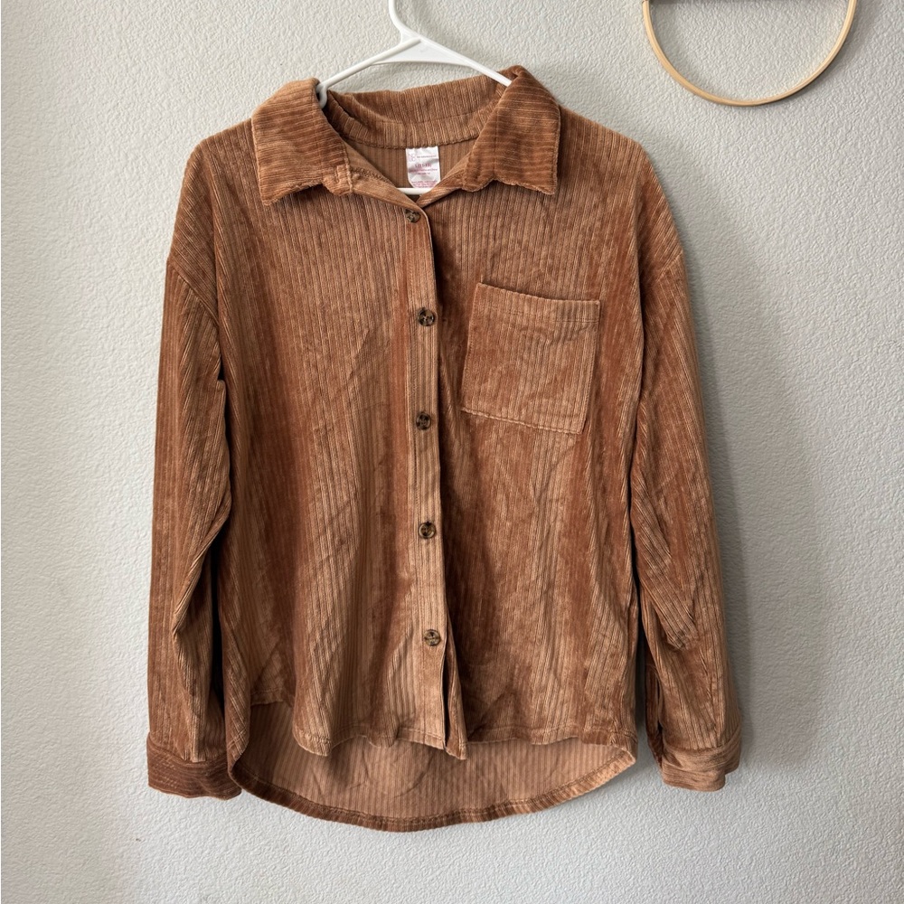 No Boundaries Light Brown Ribbed Top
